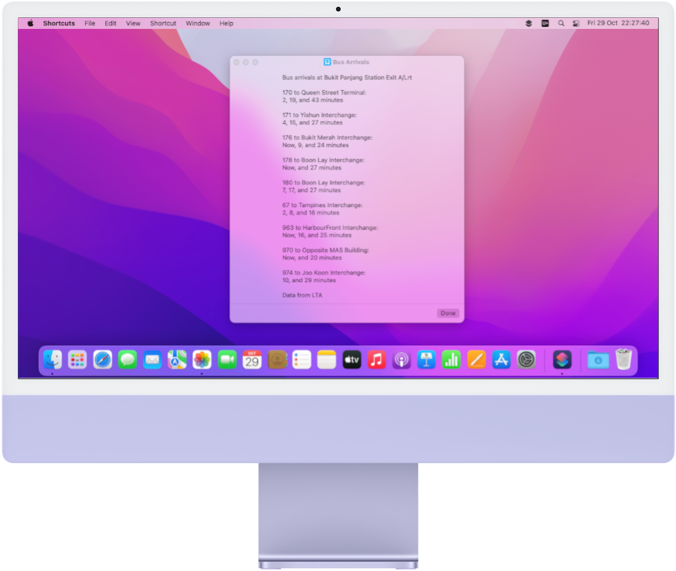 In macOS Monterey and later you can also check for bus arrival times on the Mac.